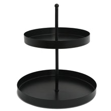 Load image into Gallery viewer, Black 2 Tiered Decorative Serving Tray
