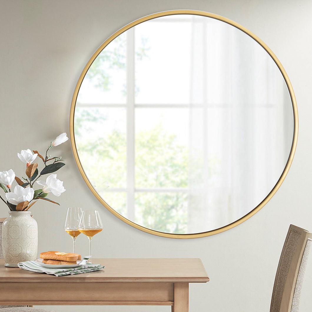 Gold Frame Modern Round Wall Mirror 23.75