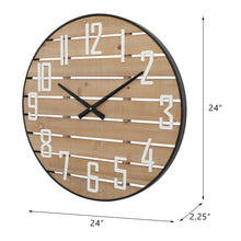 Load image into Gallery viewer, Farmhouse 24 Inch Round Wooden Wall Clock
