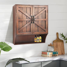 Load image into Gallery viewer, Dark Brown Barn Door Decor Wall Storage Cabinet
