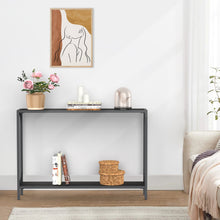 Load image into Gallery viewer, Black Side Table With 2 Storage Shelves for Entryway
