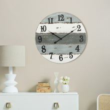 Load image into Gallery viewer, Distressed Wood Round Coastal Wall Clock
