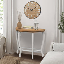 Load image into Gallery viewer, Rustic Wood Half  Round 2-Tier End Table
