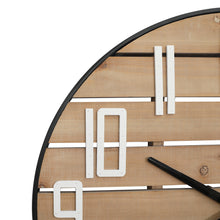 Load image into Gallery viewer, Farmhouse 24 Inch Round Wooden Wall Clock
