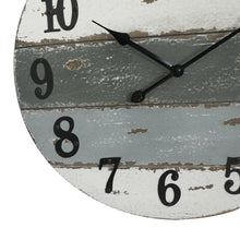 Load image into Gallery viewer, Distressed Wood Round Coastal Wall Clock
