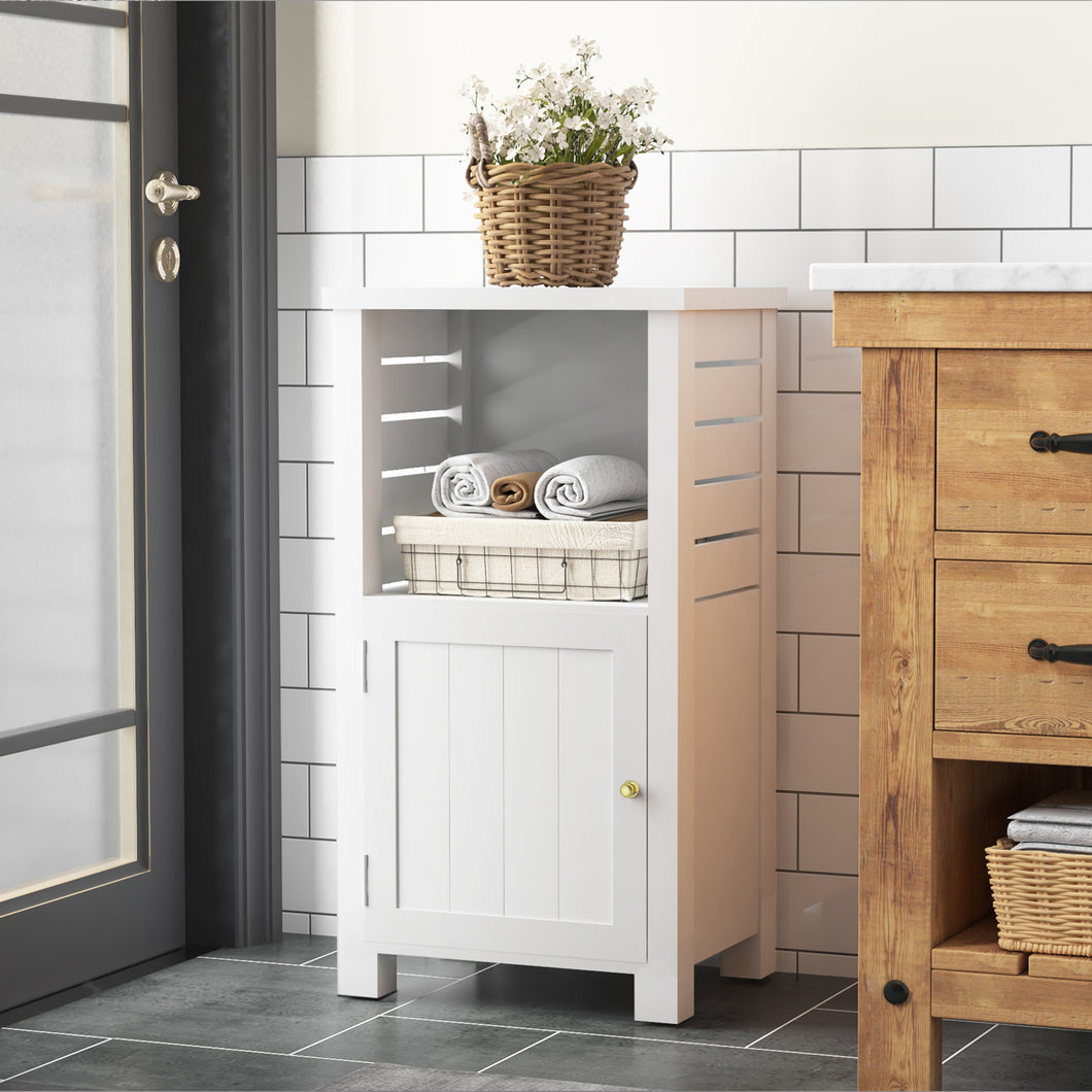 White Freestanding Wooden Storage Cabinet for Bedroom