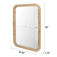 Load image into Gallery viewer, 24&quot; x 36&quot; Rounded Corner Arch Wall Mirror with Wood Frame
