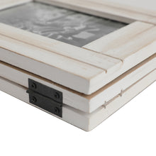 Load image into Gallery viewer, Rustic White 3 Folding 4X6 Hinged Distressed Photo Frame
