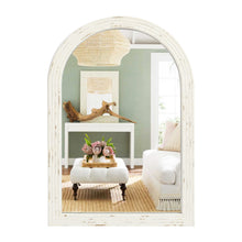 Load image into Gallery viewer, Distressed White Arched Wall Mirror 20&quot;W × 30&quot;L
