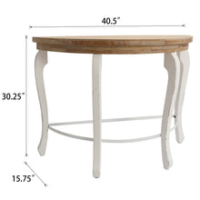 Load image into Gallery viewer, Rustic Wood Half  Round 2-Tier End Table
