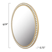Load image into Gallery viewer, Round Metal Decorative Wall Mirror with White Beaded
