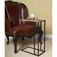 Load image into Gallery viewer, Dark Brown C Shaped Table Under Sofa Bed Table
