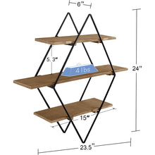 Load image into Gallery viewer, Brown Wall Storage Floating Shelves for Bedroom
