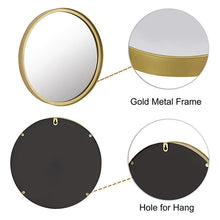 Load image into Gallery viewer, Round Gold Wall Mirror, 10 Inch/14 Inch/18 Inch
