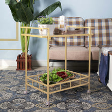 Load image into Gallery viewer, Bar Cart with 2 Mirrored Shelves
