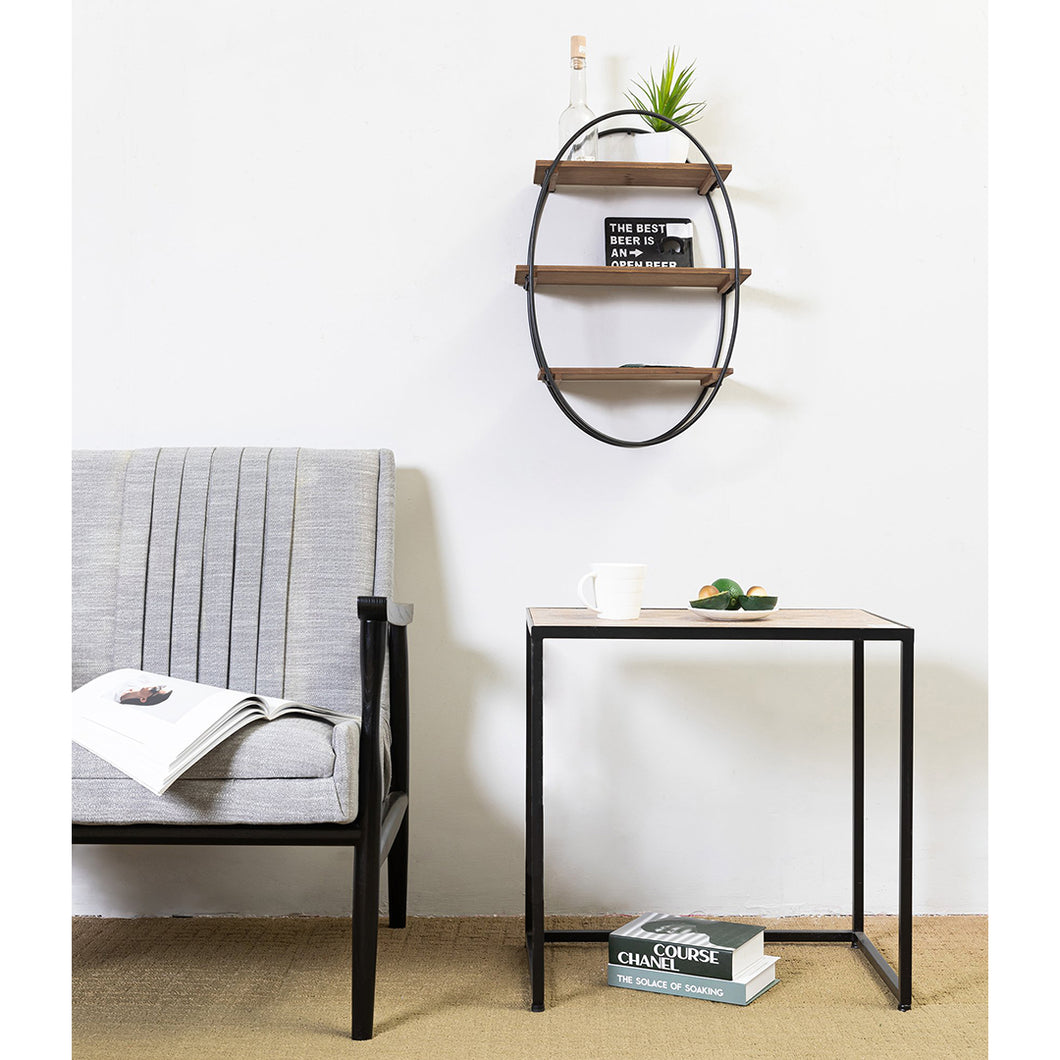 HAWOO Hanging Oval Floating Shelf Wall Mounted with 3 Tier