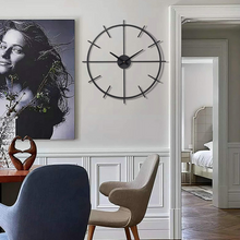 Load image into Gallery viewer, Black 21 Inch modern Wall Clocks

