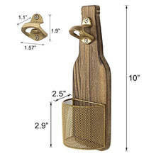 Load image into Gallery viewer, 2PCS Vintage Wooden Beer Bottle Opener Wall Mounted with Cap Catcher
