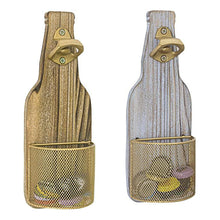 Load image into Gallery viewer, 2PCS Vintage Wooden Beer Bottle Opener Wall Mounted with Cap Catcher
