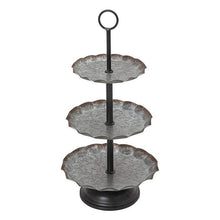 Load image into Gallery viewer, Kleiman Distressed Galvanized Tiered Stand
