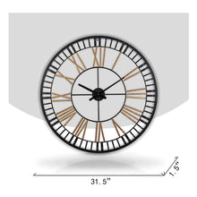Load image into Gallery viewer, Large Metal Hollow Out Wall Clocks Decorative for Living Room, 32 Inch
