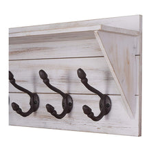 Load image into Gallery viewer, Coat Rack Shelf Wall Mounted 5 Hooks Wooden Rack, Set of 2
