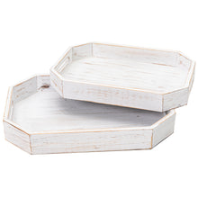 Load image into Gallery viewer, 2PCS Whitewash Wood Serving Trays with Handles
