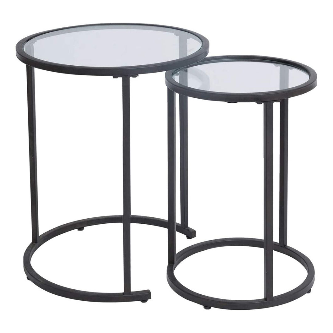Glass Nesting Side Tables, Set of 2