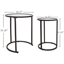 Load image into Gallery viewer, Glass Nesting Side Tables, Set of 2
