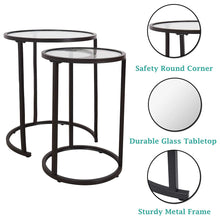 Load image into Gallery viewer, Glass Nesting Side Tables, Set of 2
