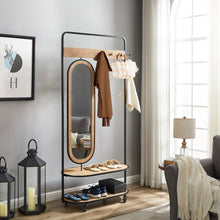 Load image into Gallery viewer, HAWOO Wide Iron Hall Tree with Shoe Storage
