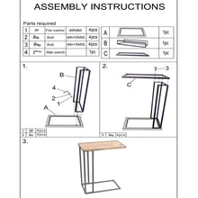 Load image into Gallery viewer, Dark Brown C Shaped Table Under Sofa Bed Table
