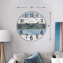 Load image into Gallery viewer, HAWOO 18&#39;&#39; Blue Large Farmhouse Wall Clock
