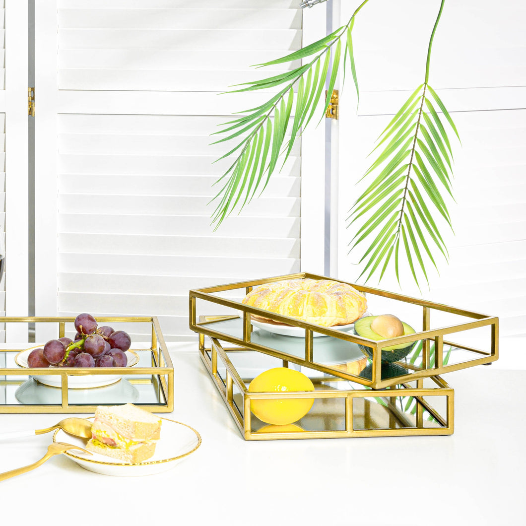  Gold Mirror Trays for food