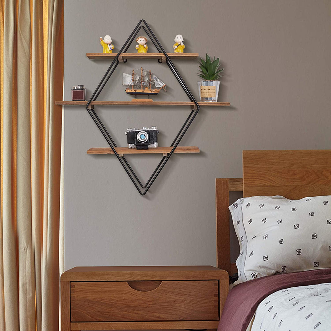 Brown Wall Storage Floating Shelves 