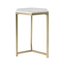 Load image into Gallery viewer, HAWOO Gold Side End Table with Marble Top

