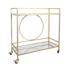Load image into Gallery viewer, Bar Cart with 2 Mirrored Shelves
