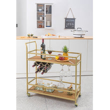 Load image into Gallery viewer, Gold Bar Cart with Handle Rack

