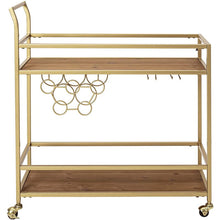Load image into Gallery viewer, Gold Bar Cart with Handle Rack
