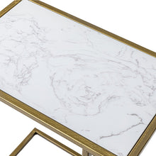 Load image into Gallery viewer, Gold Marble Sofa Laptop C Shaped Couch Side Table
