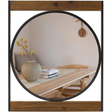 Load image into Gallery viewer, Round Wall Mirror with Square Metal
