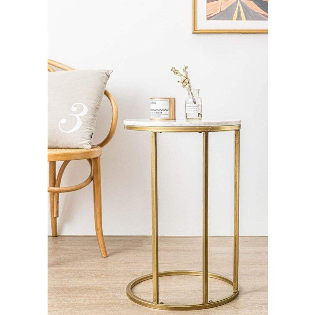 Marble Sofa Laptop C Shaped Side Table for Coffee Sofa Living Room Bedroom
