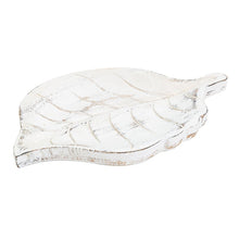 Load image into Gallery viewer, White Decorative Tray Leaf Design, Farmhouse Serving Tray
